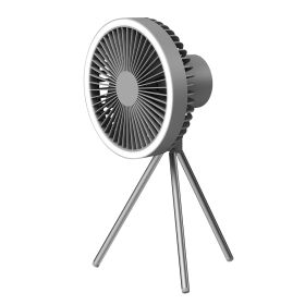 Camping Fan With Lantern Rechargeable Battery Powered Portable Tripod Fan For Tent With Hanging Hook Carabiner Emergency Power Bank Desk Fan With (Option: 10000mAh)