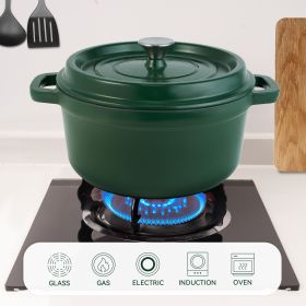 Cast iron Dutch POTS are suitable for gas, electric, ceramic, induction furnaces, and even grills. It can be used for cooking (Color: green)